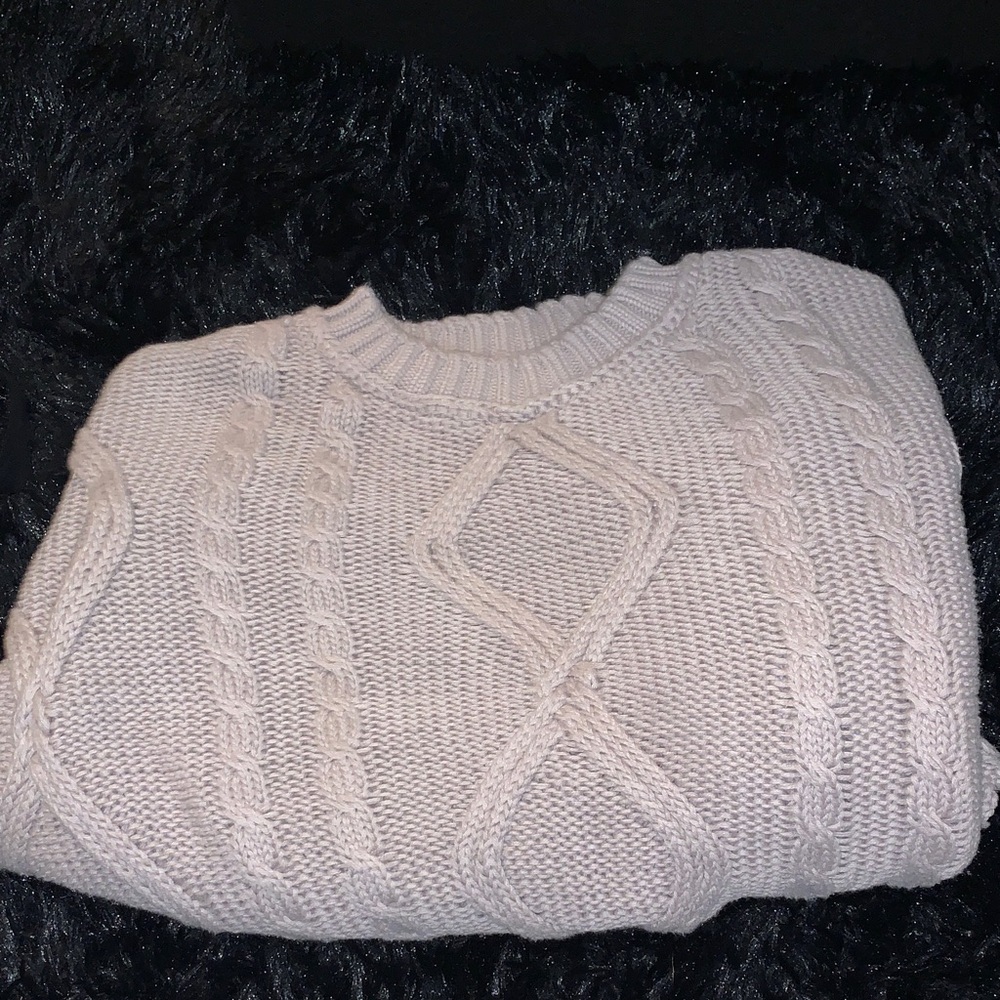 Cream Cable Knit Sweater - Cozy Textured Pullover